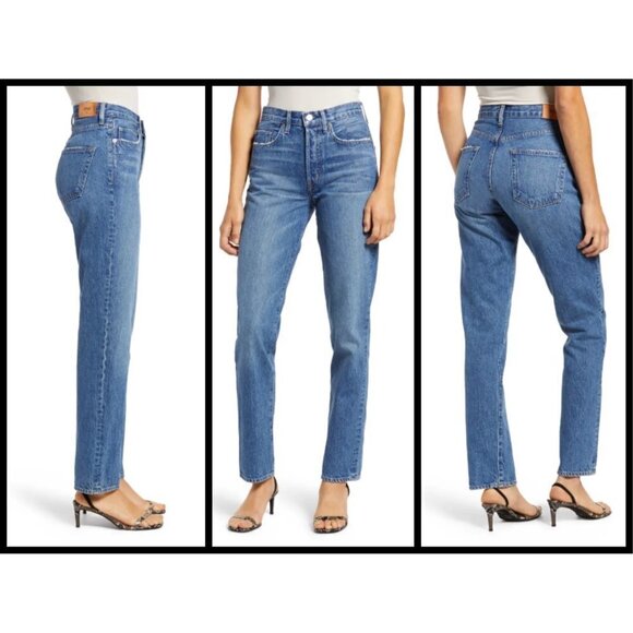 💕EDWIN💕 Cai High Waist Straight Leg Jeans Lumineer 100% Cotton Rigid 32 NWT - Picture 8 of 16